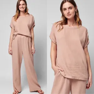 Faherty Dream Organic Cotton Gauze T-Shirt Minimalist Lightweight‎ Summer Top XS thumbnail 2