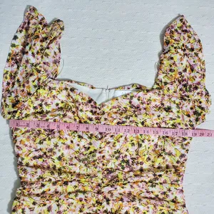 ASTR‎ The Label Dress Floral Ruched Chiffon Mini Cap Sleeve. Size: XL thumbnail 5
