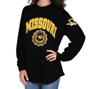 Pressbox Missouri Tigers Edith Long Sleeve Shirt Womens M Black Mizzou Relaxed thumbnail 2
