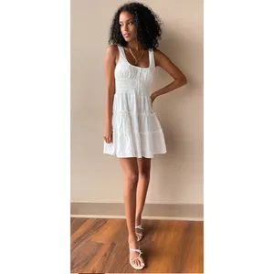 Lulu’s Fairy Your Sunny Day White Tiered Smocked Mini Dress Coquette Cottage S thumbnail 2
