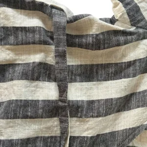 Ecote Wrap Top Black Ivory Stripe Cotton Tie Waist‎ Short Sleeve S Boho thumbnail 8
