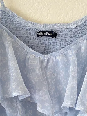 Abercrombie & Fitch Light Blue Floral Mini Dress thumbnail 3