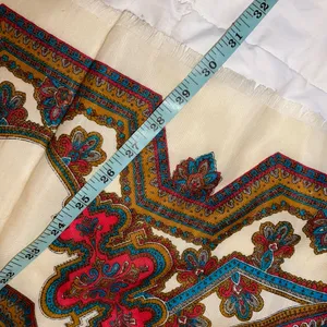 Vintage Colorful Paisley Patterned Scarf 30”x30” thumbnail 5