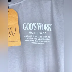 NWT GOD WORK Women’s/Mens Oversized Drop Shoulder Graphic Worship Tee thumbnail 6