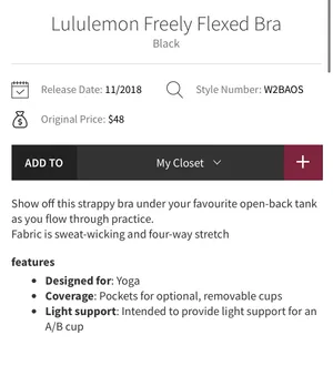 Lululemon Freely Flexed Bra Black 4 thumbnail 11