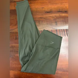 Gymshark Elevate 2.0 High-Waisted Full-Length Leggings – Olive Green thumbnail 2
