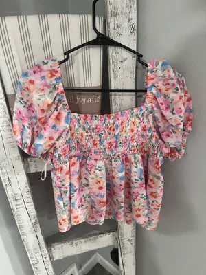 Flowery top Pink Size L thumbnail 2