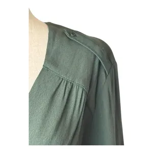 Maeve Anthropologie Dress Women XS Olive Green Faux Wrap Mini Preppy‎ Boho Retro thumbnail 7