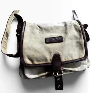 Vintage Ghurka Field Bag Crossbody Tan Canvas Brown Leather Safari Messenger Y2K thumbnail 3