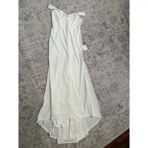 Lulus Arienne White Off-the-Shoulder Mermaid Maxi Dress Medium Bridal Wedding thumbnail 3