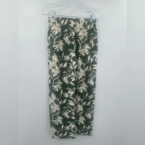 Abercrombie & Fitch Women's Green Floral‎ Linen Blend Pull On Pants Size Small thumbnail 3