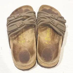 Birkenstock Grenada Softbed Leather Womens 6 Brown Suede Sandals with Buckles thumbnail 4