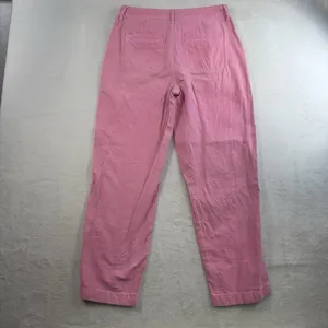 J. Crew Sz 4 Garment Dyed Foundry Pants Straight Leg Cotton Pink AP392 Woman's‎ thumbnail 14