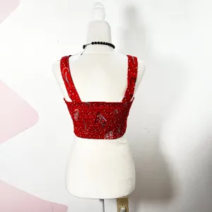 Western Cowgirl Corset Style Top Womens‎ Small Red Rodeo Festival thumbnail 3