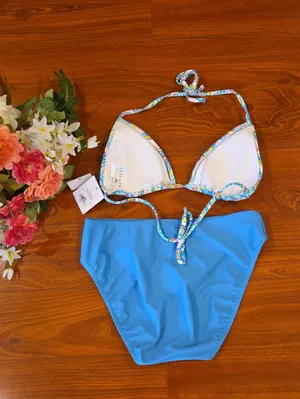 Sunset 2pc Bikini Set: Binkini Top is Size MEDIUM** Bikini Bottom Size LARGE** Blue thumbnail 2