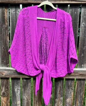 Purple Tie Cardigan Size M thumbnail 1