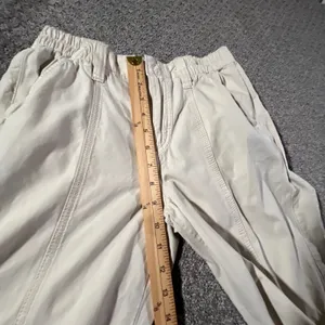 BDG Urban‎ Outfitters Y2K Cargo Pants Womens S Cream Wide Leg Elastic Waist Seam thumbnail 9