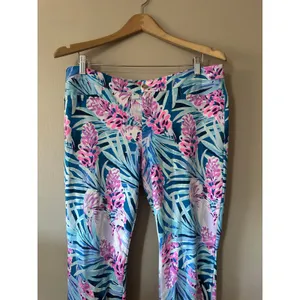 Lilly Pulitzer Kelly Knit Skinny Ankle Pant Mr Peacock Blue Tweethearts Size 14 thumbnail 3