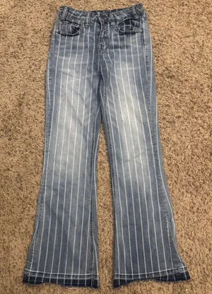 Rock & Roll Denim Pinstripe Flared Jeans thumbnail 1