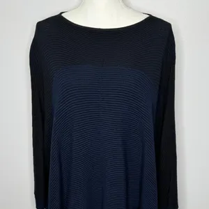 Lululemon It All Lines Up Poncho Sweater OS Navy Black Ribbed Knit Travel‎ Cozy thumbnail 5