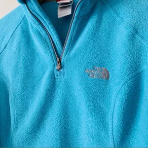 The North Face Polartec Classic Turquoise Fleece Quarter Zip Pullover Size Small thumbnail 3
