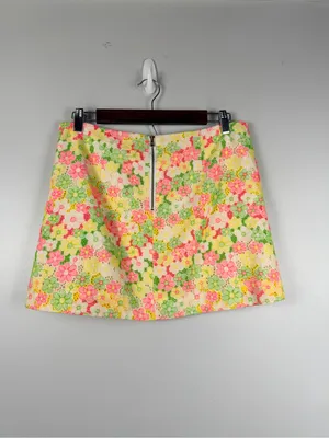 Lilly Pulitzer Tate Skirt Size 6 Floral Sunbonnet Lace Pink Green Yellow thumbnail 5