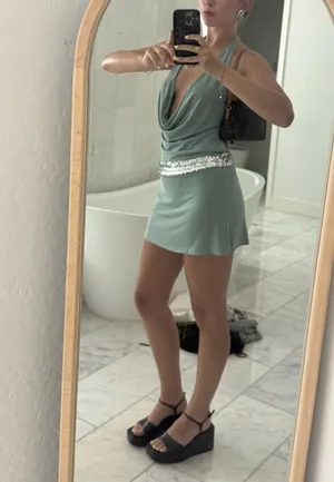 Cove Mini Dress Green thumbnail 2