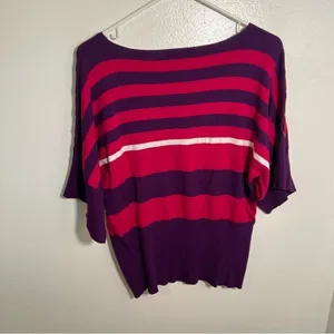 Cable & Gauge Womens Size Large Boatneck Dolman Sleeve Sweater Purple Pink Color thumbnail 6