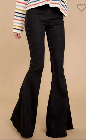 Skylar + Madison Black Denim Flare Jeans thumbnail 1