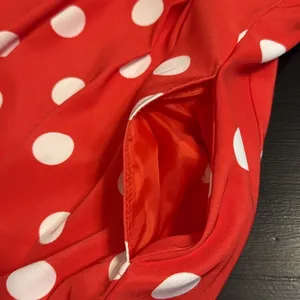 Dressbarn Red White Polka‎ Dot Dress Sleeveless Fit Flare Pockets Retro Size 4 thumbnail 6