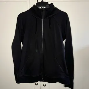 Athleta Triumph Hoodie Black Size Large Fleece Lined Full Zip thumbnail 2
