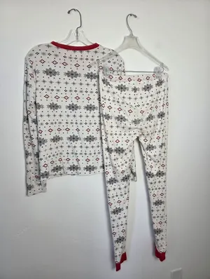 Honest Company Women's Thermal Henley Family Christmas Pajamas Top Pants Small thumbnail 7