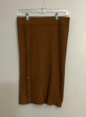 No Boundaries Ribbed Knit Midi Skirt Brown Size L 11-13 thumbnail 2