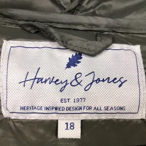 Harvey & Jones Women's Olive Green Nylon Long Line Hooded Puffer Coat thumbnail 12