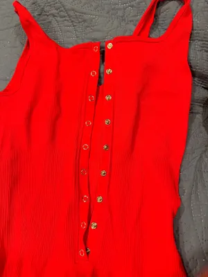 Red jumpsuit bootcut Size L thumbnail 1