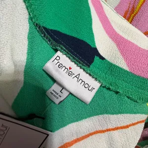 Premier Amour Green Pink Floral High Waist Maxi Skirt Large Crepe Flowy Summer thumbnail 5