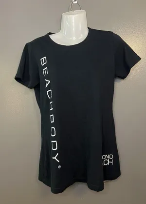 Beachbody Shirt Womens Medium Black Diamond Coach Graphic Fitness Tee Gym thumbnail 1