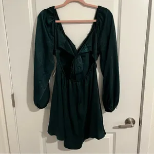 NEW Altar’d State Green Satin Holiday Dress Plus Size Medium NWT thumbnail 5