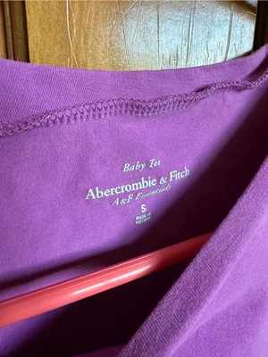 Abercrombie & Fitch Purple Crewneck Crop Tee thumbnail 2