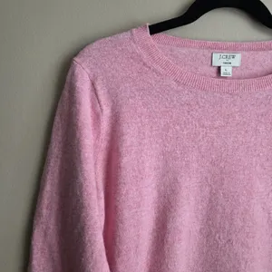 J Crew Cotton-Wool Blend Teddie Sweater Pink Crewneck Knit Pullover Size Large thumbnail 5