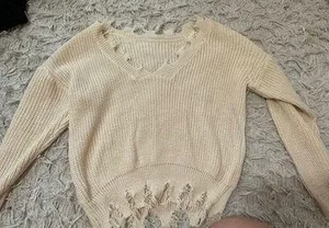Off TheShoulder Sweater Tan thumbnail 1