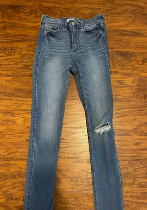 Abercrombie and Fitch high rise dark wash jeans thumbnail 5