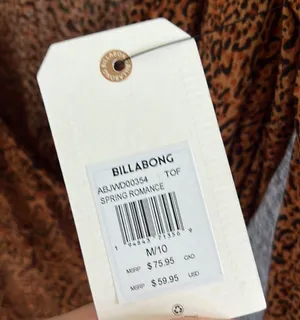 NWT Billabong Spring Romance Leopard Print Wrap Dress Long Sleeve Medium thumbnail 6