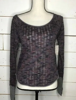 MEDIUM Womens Spaced Out Scoop Neck Knit Top Purple Night Combo BNWT thumbnail 2