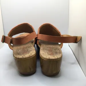 Rare Cute Korks by Kork Ease Tan Leather Wedge Sandals Women's Size US8 thumbnail 5
