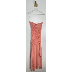 HOUSE OF CB Ivana Gathered Asymmetric Dress in Apricot Size Medium thumbnail 4