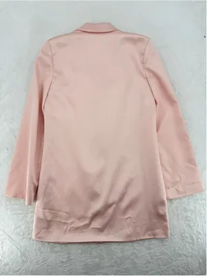 Princess Polly Pink Satin Long Blazer Feminine Barbie Polished NEW Size 2 thumbnail 2