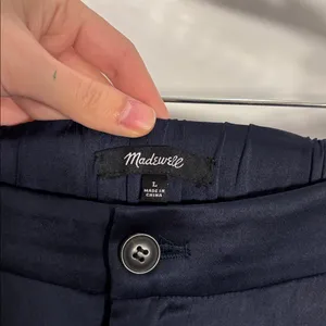 Madewell Satin Drapey Tapered Pleat Pants Large‎ blue thumbnail 4