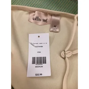 Willow + Root Cream Shaggy Faux Fur Cami Top T42774NBK Medium NEW thumbnail 3