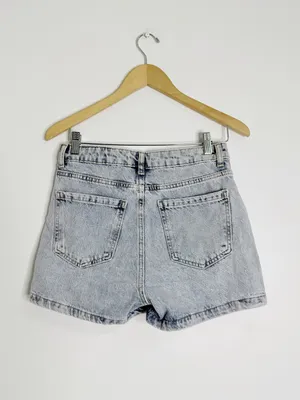 Zara Denim Wrap Skort Light Wash Size S USA 4 Acid Wash 100% Cotton thumbnail 2